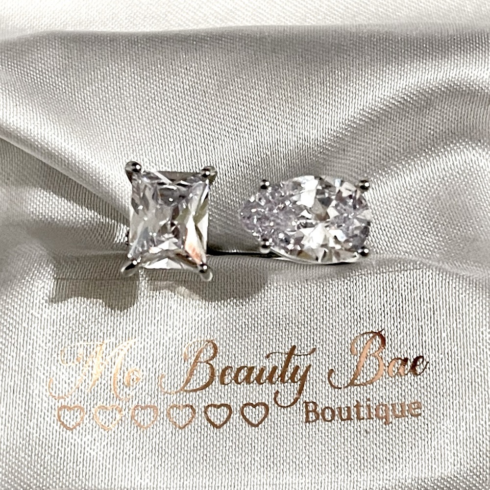 Silver Crystal Double Ring - Picture 2 of 6